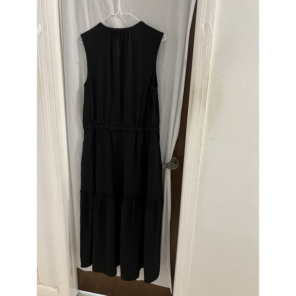 Lands' End Women's Lyocell Tiered Midi Dress, Black, Size M NWT - Picture 6 of 8